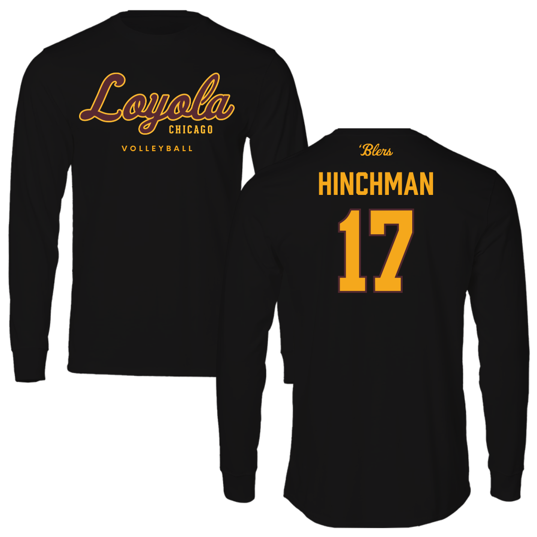 Loyola University-Chicago Volleyball Black Performance Long Sleeve - #17 Grace Hinchman