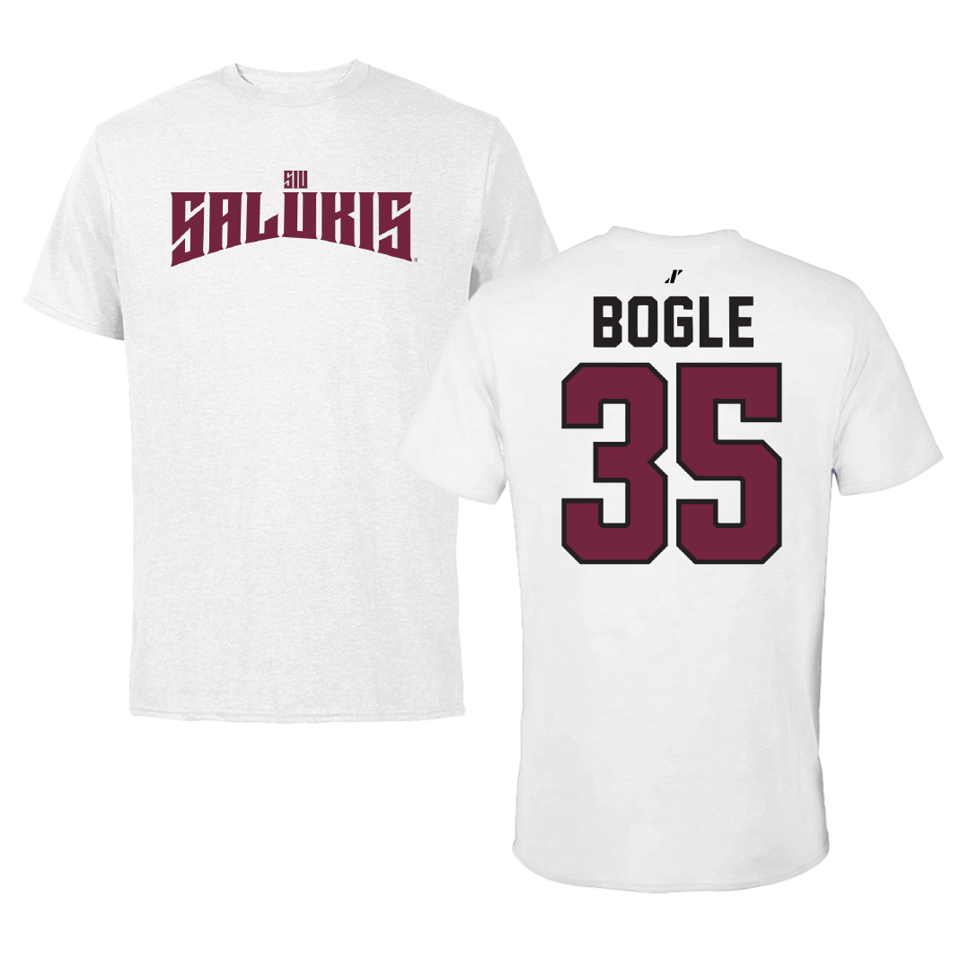 Southern Illinois University at Carbondale Football White Classic Performance Tee - #35 Ben Bogle
