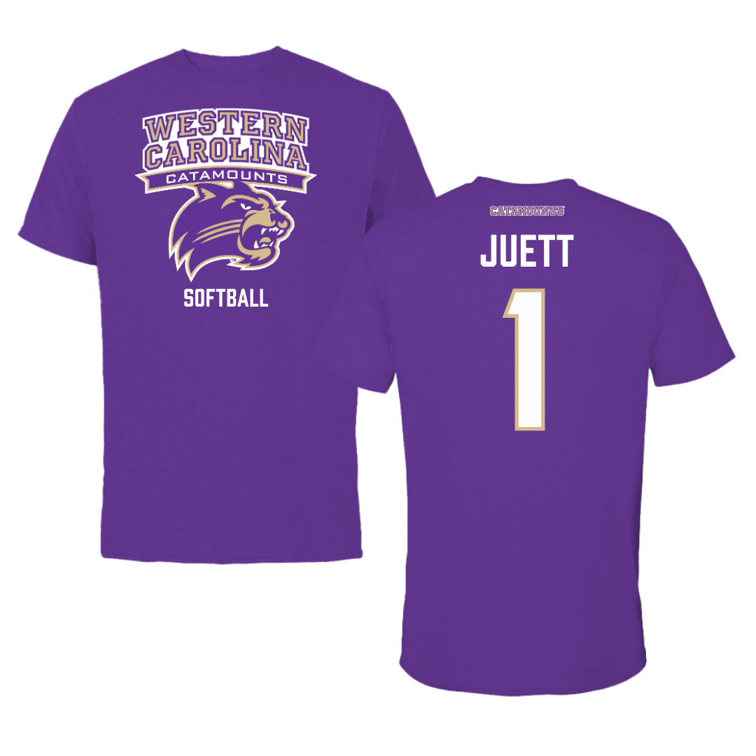 Western Carolina University Softball Purple Performance Tee - #1 Tessa Juett