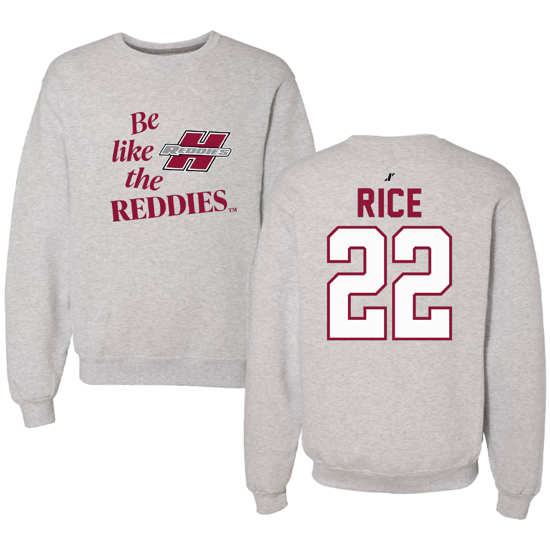 Henderson State University Baseball Light Gray Be Like Us Crewneck - #22 Luke Rice