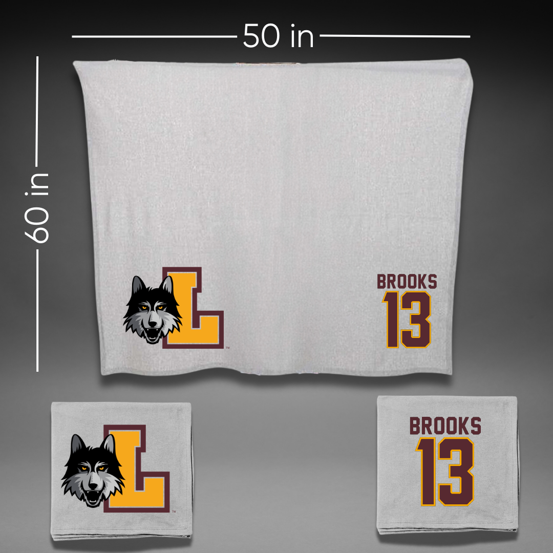Loyola University-Chicago Volleyball Gray Blanket - #13 Colton Brooks