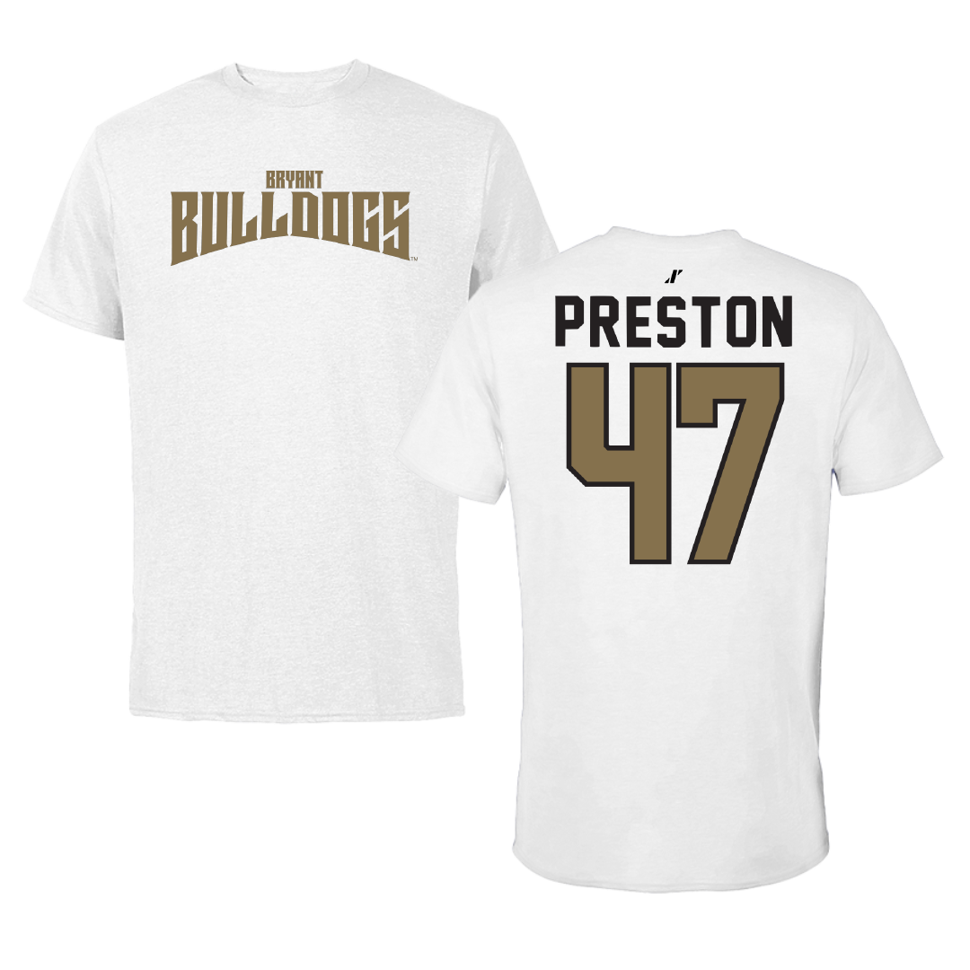 Bryant University Lacrosse White Classic Performance Tee - #47 Trevor Preston