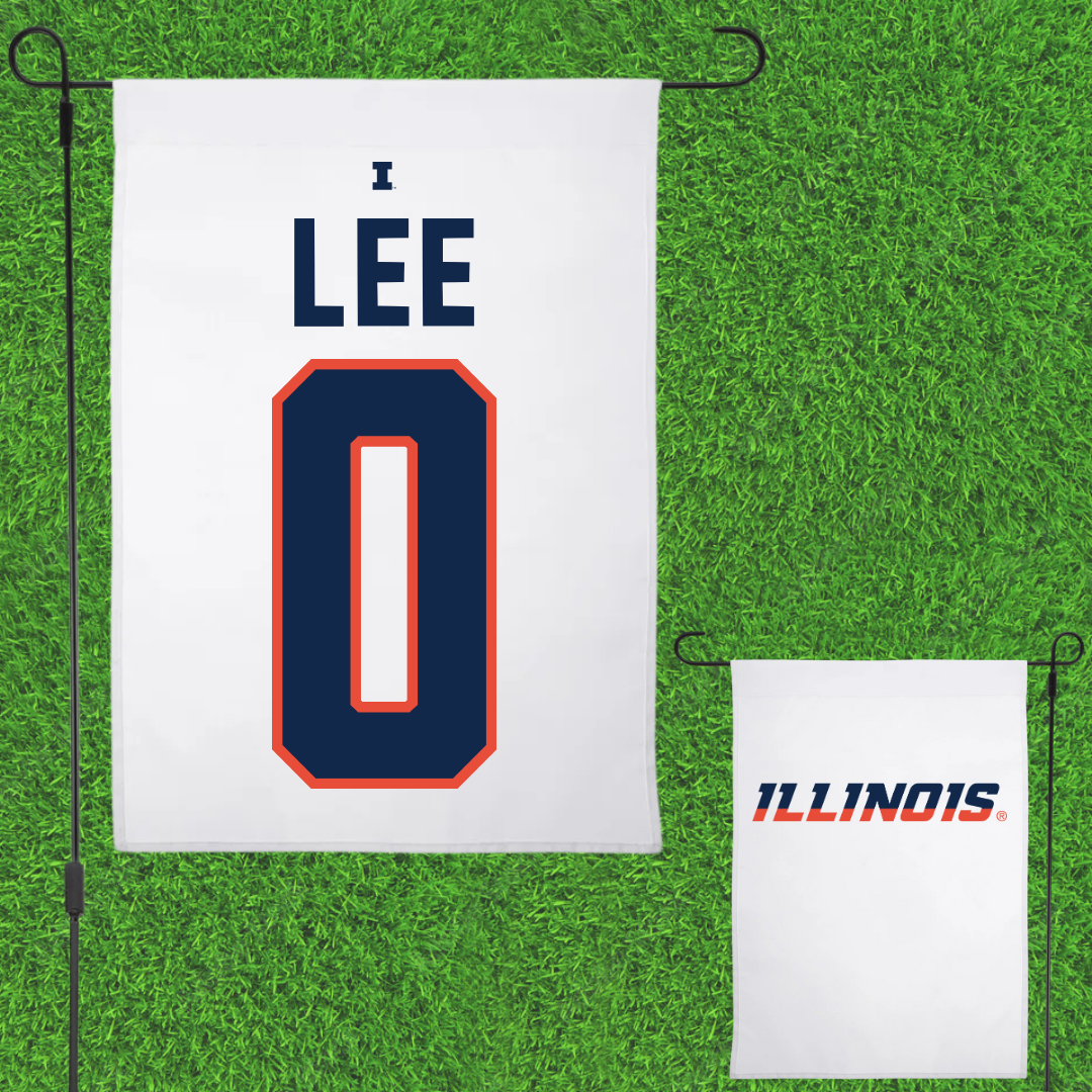 University of Illinois Soccer White Garden Flag - #0 Izzy Lee