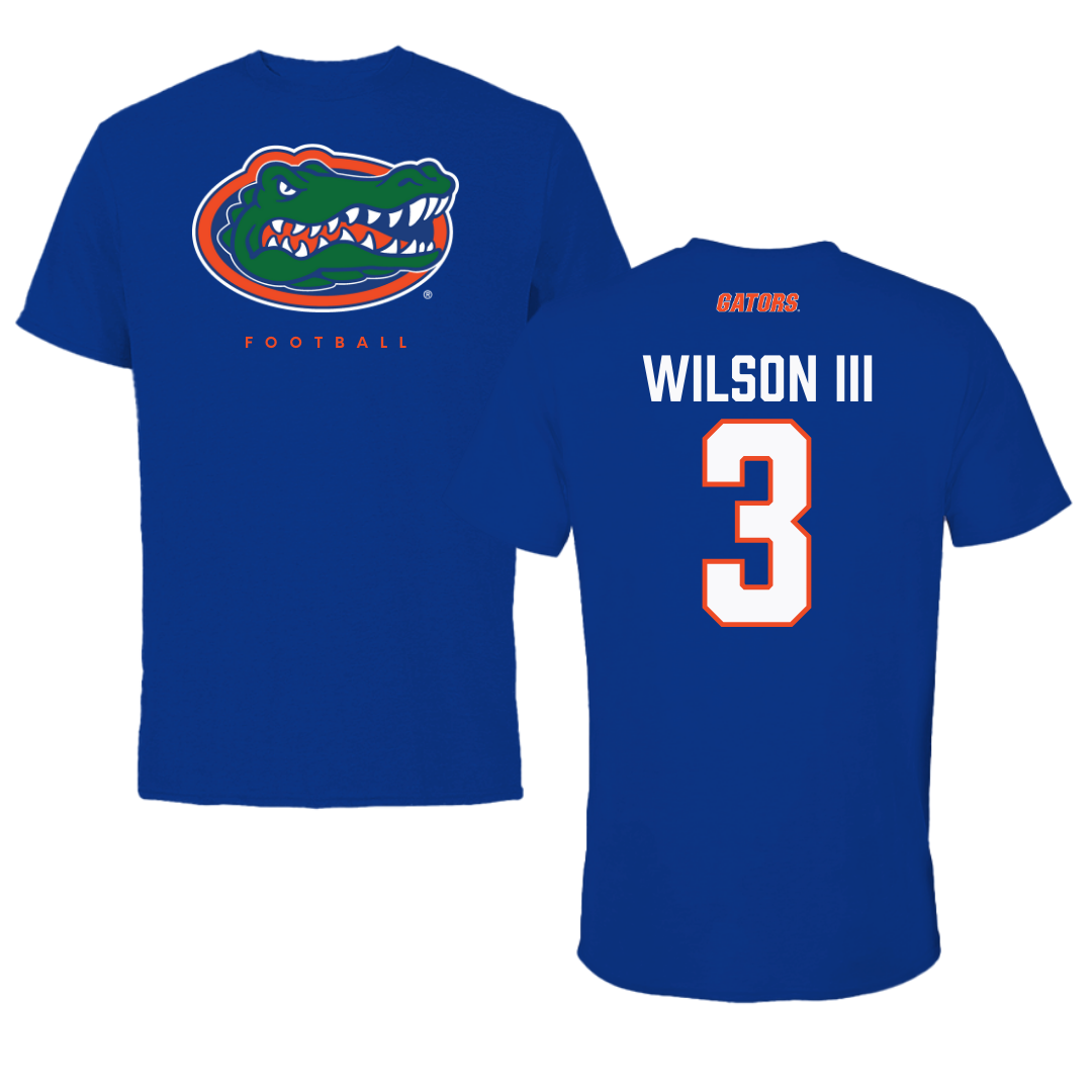 University of Florida Football Blue Tee - #3 Eugene Wilson III