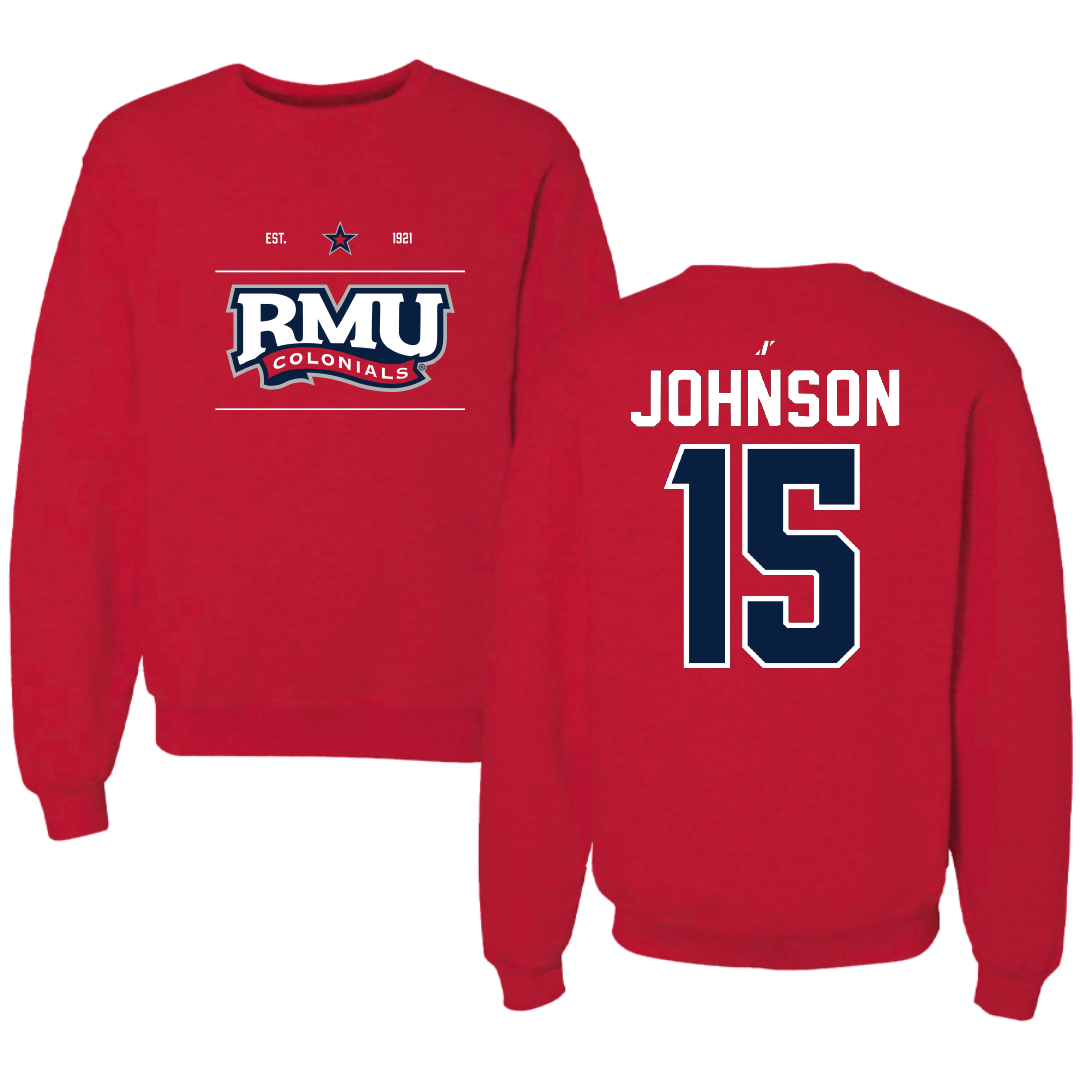 Robert Morris University Basketball Red General Crewneck - #15 Natalie Johnson