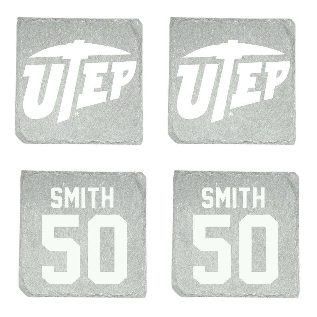 University of Texas at El Paso Football Stone Coaster (4 Pack)  - #50 Brennan Smith
