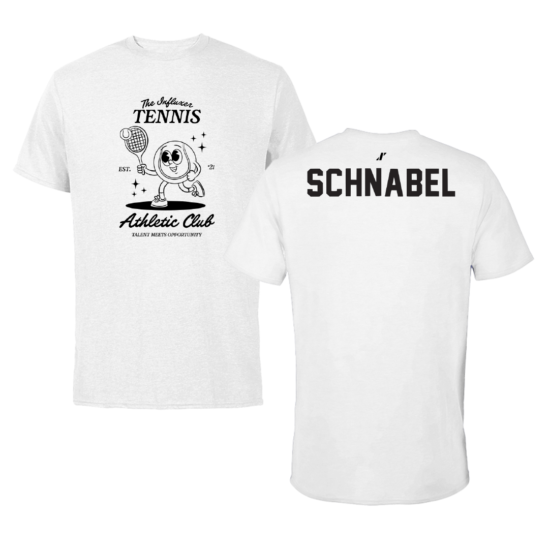 Tennis White Influxer Athletic Club Tee - Jacqueline Schnabel