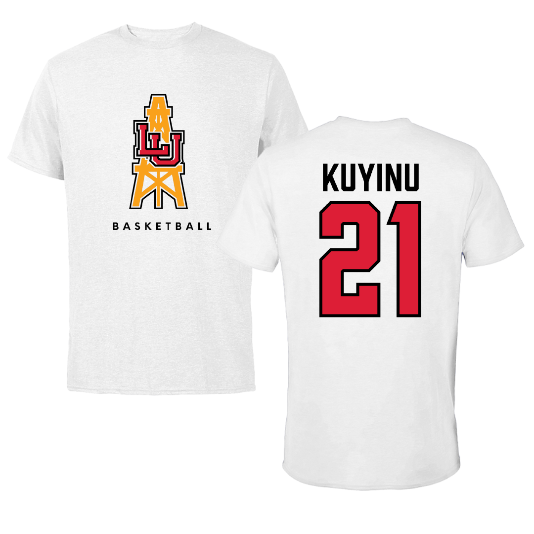 Lamar University Basketball White Performance Tee - #21 Teni Kuyinu