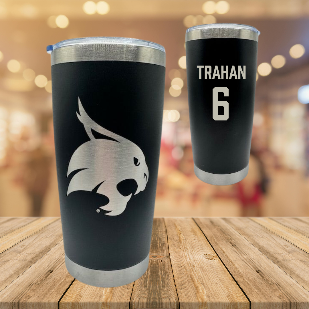 Texas State University Softball Black Stainless Steel Tumbler - #6 Ciara Trahan
