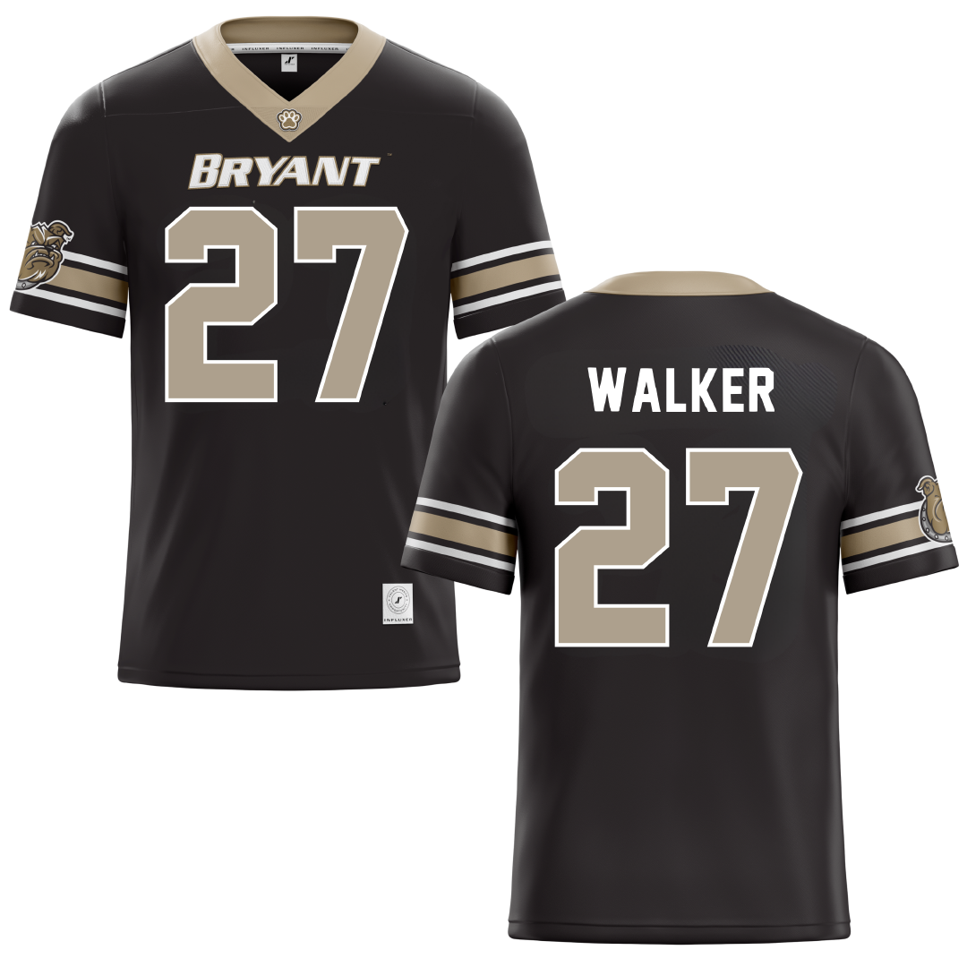 Bryant University Black Football Jersey - #27 Dedric Walker