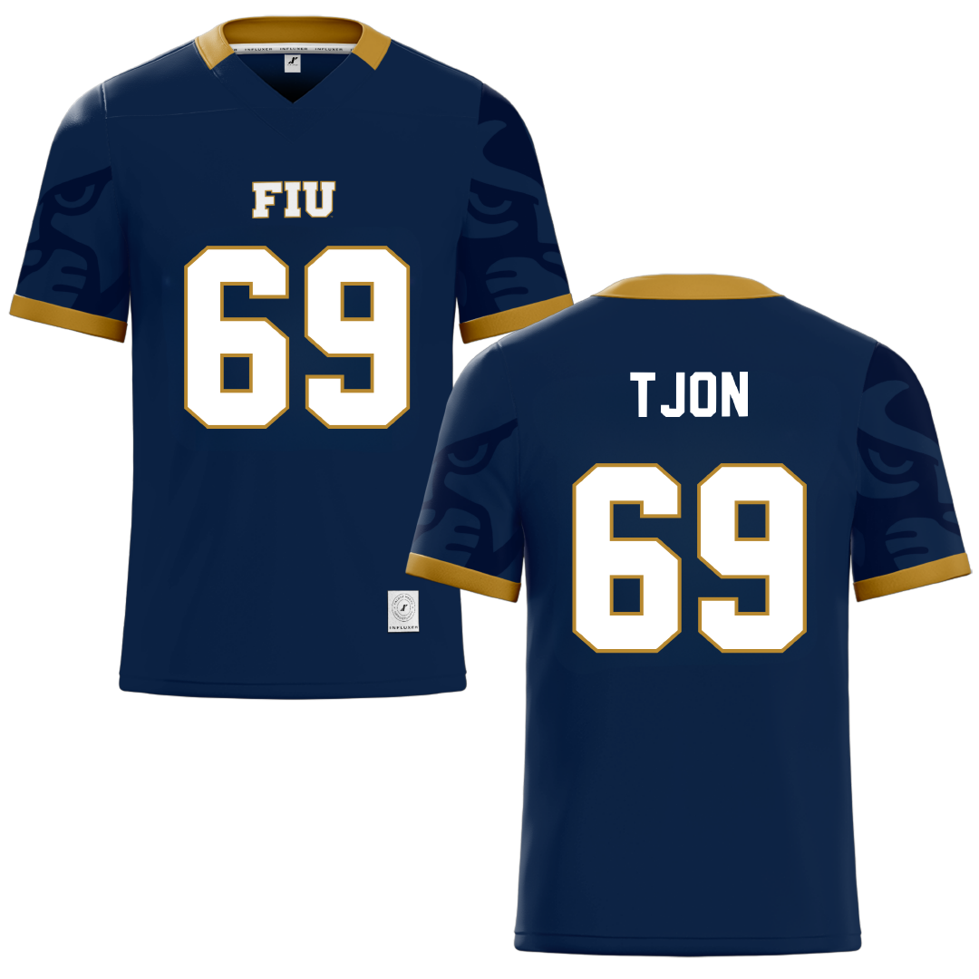 Florida International University Blue Football Jersey - #69 Ming Tjon