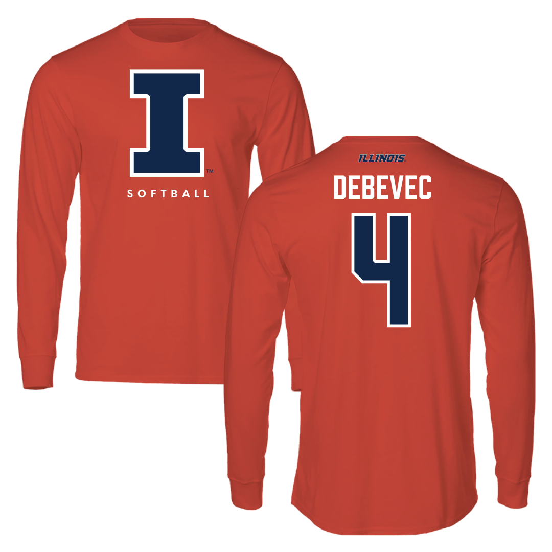 University of Illinois Softball Orange Long Sleeve - #4 Gabby Debevec