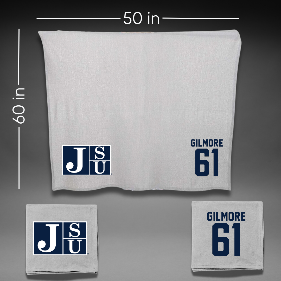 Jackson State University Football Gray Blanket - #61 Zyon Gilmore