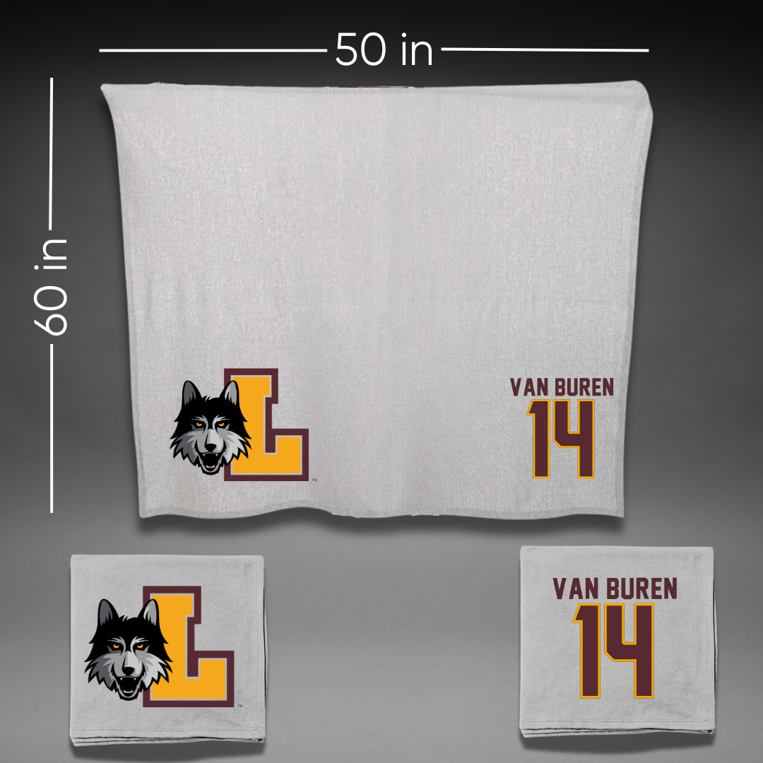 Loyola University-Chicago Volleyball Gray Blanket - #14 Parker Van Buren
