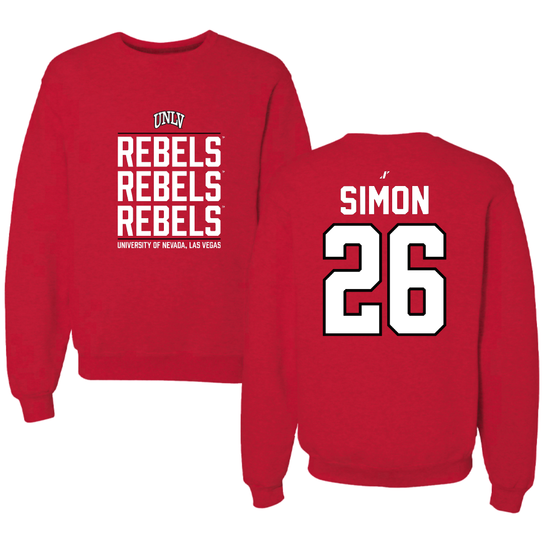 University of Nevada-Las Vegas Baseball Red General Crewneck - #26 Sam Simon