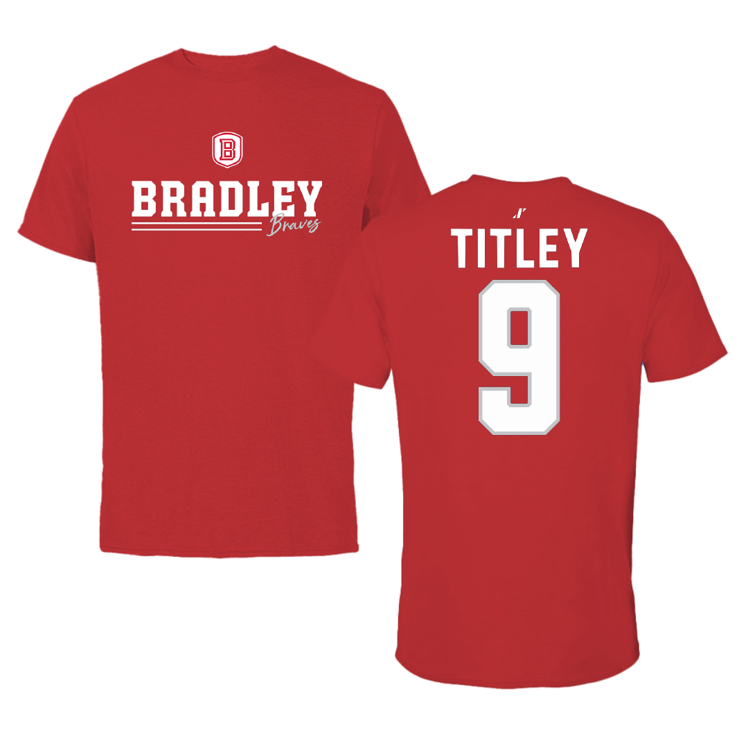 Bradley University Volleyball Red General Tee - #9 Tendai Titley