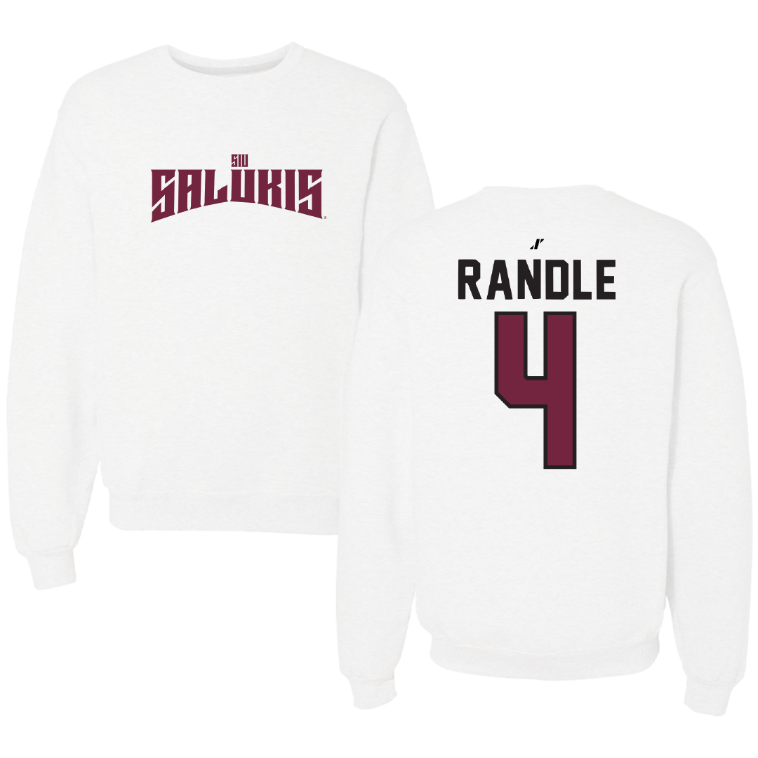 Southern Illinois University at Carbondale Basketball White Classic Crewneck - #4 Laniah Randle