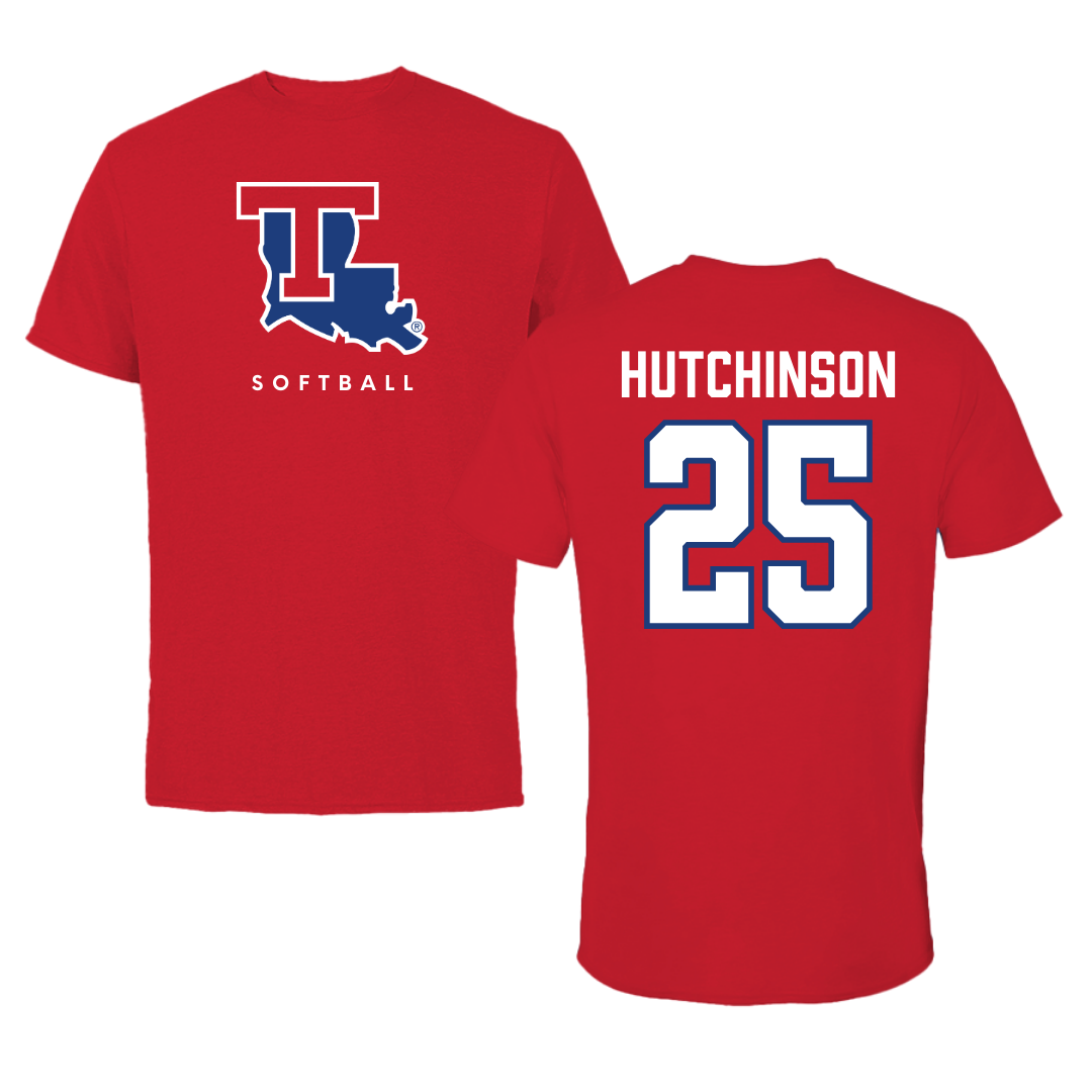 Louisiana Tech University Softball Red Performance Tee - #25 Emma Hutchinson