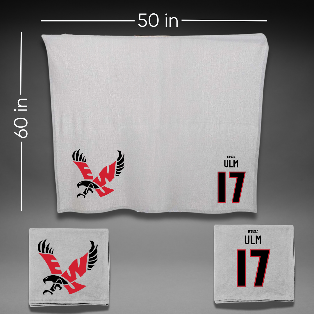 Eastern Washington University Football Gray Blanket - #17 Nolan Ulm