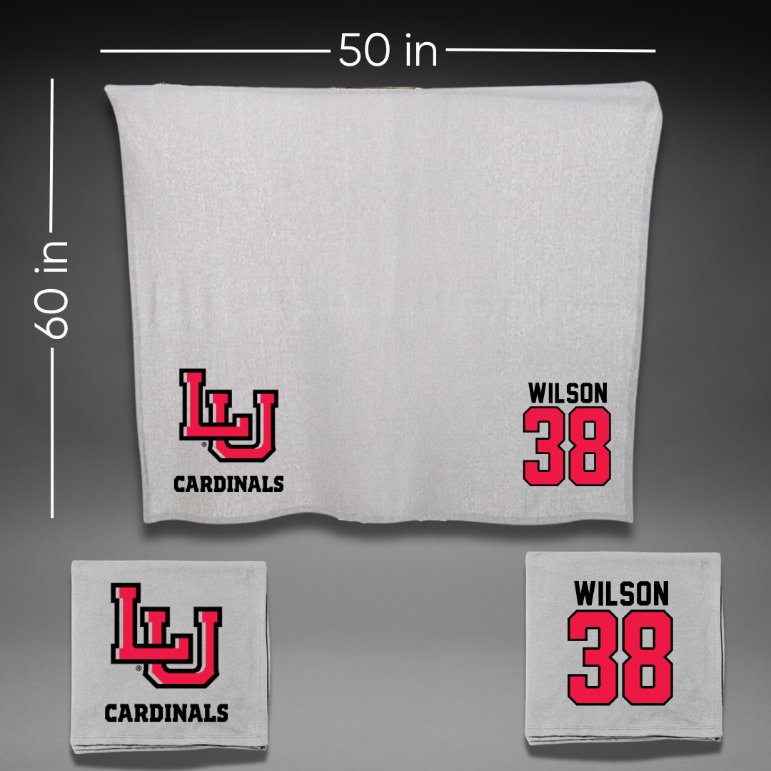 Lamar University Baseball Gray Blanket - #38 Tanner Wilson