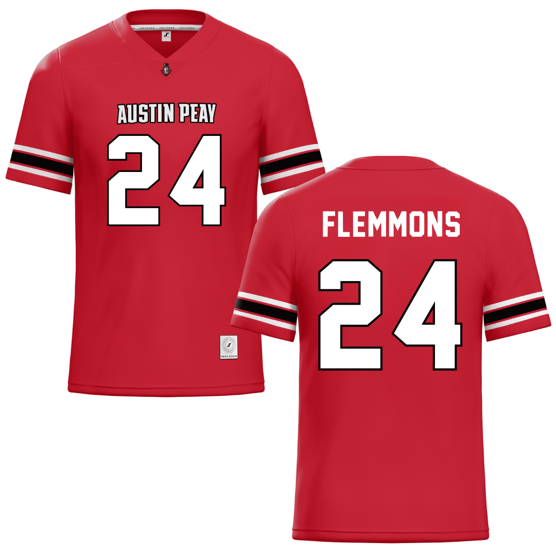 Austin Peay State University Red Football Jersey - #24 Jeremiah Flemmons