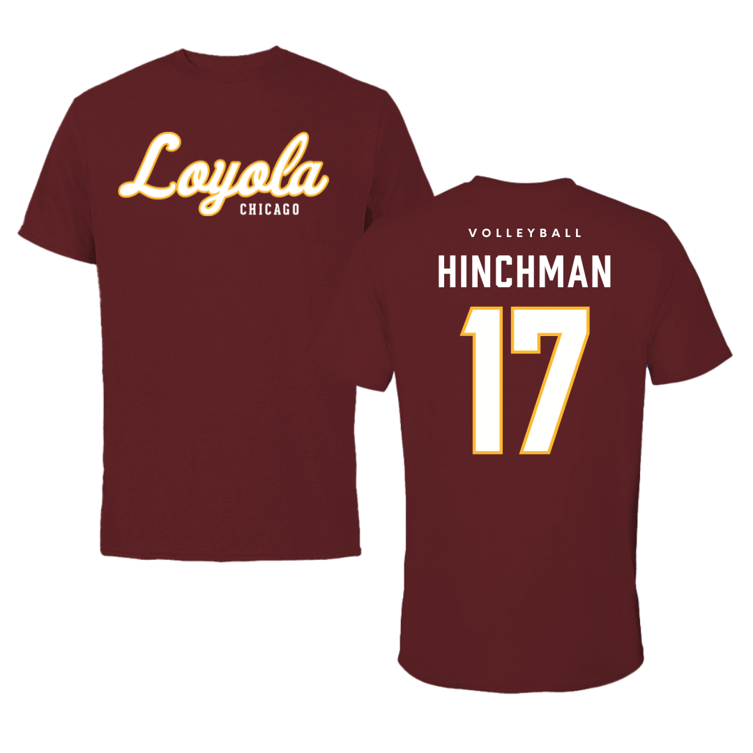 Loyola University-Chicago Volleyball Maroon Loyola Tee - #17 Grace Hinchman
