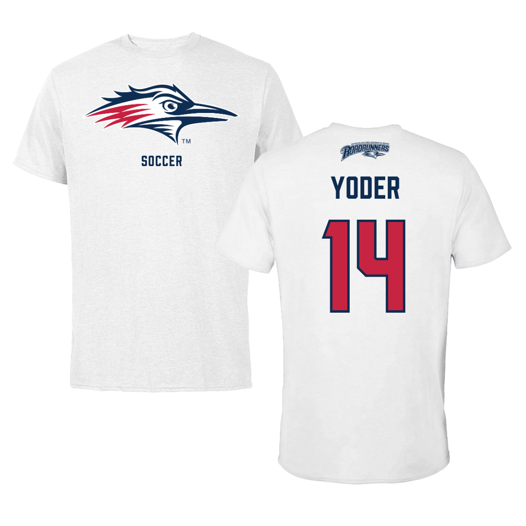 Metropolitan State University of Denver Soccer White Tee - #14 Monica Yoder