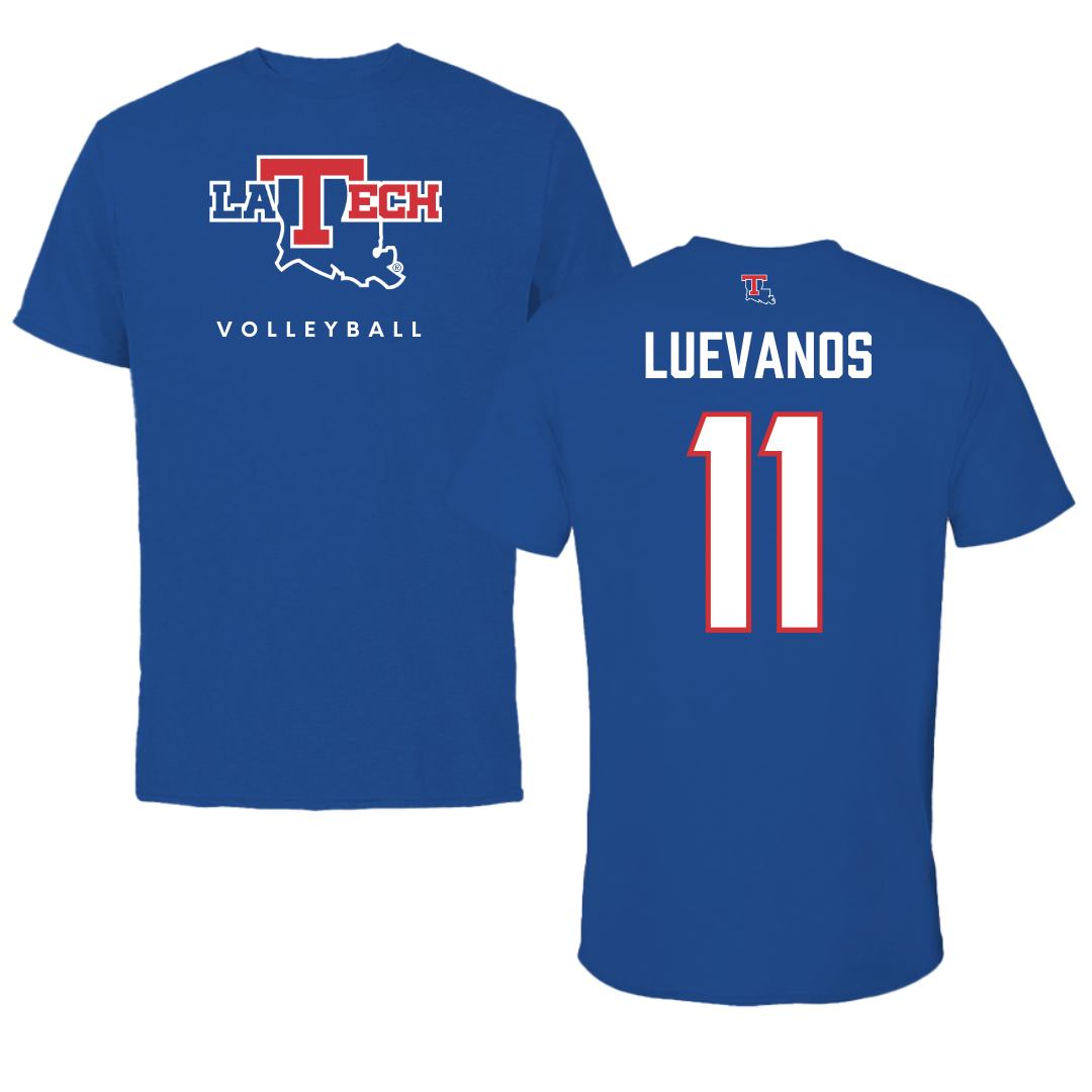 Louisiana Tech University Volleyball True Royal Performance Tee - #11 Grace Luevanos