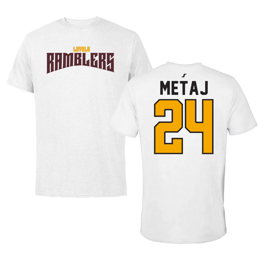 Loyola University-Chicago Soccer White Classic Tee - #24 Ava Metaj