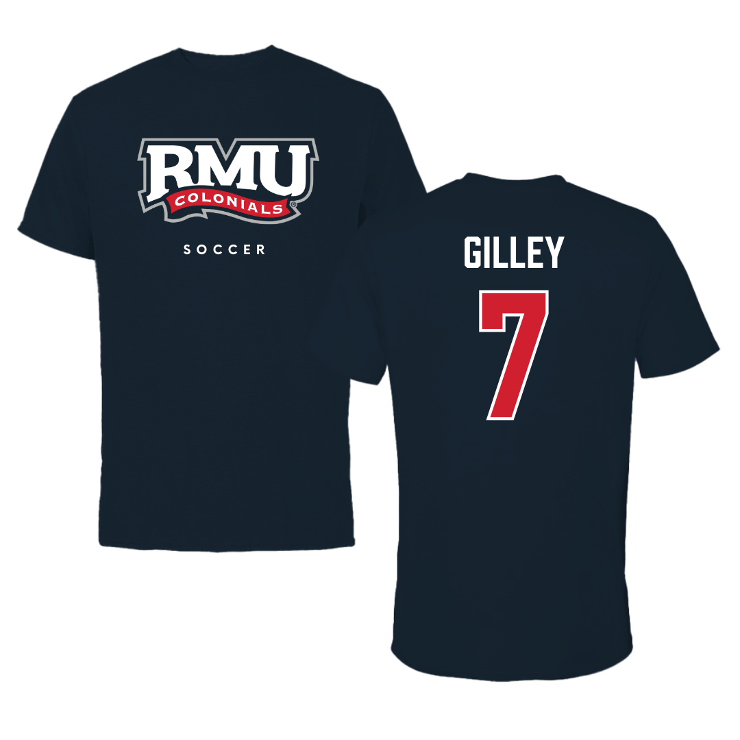 Robert Morris University Soccer Navy Performance Tee - #7 Chase Gilley