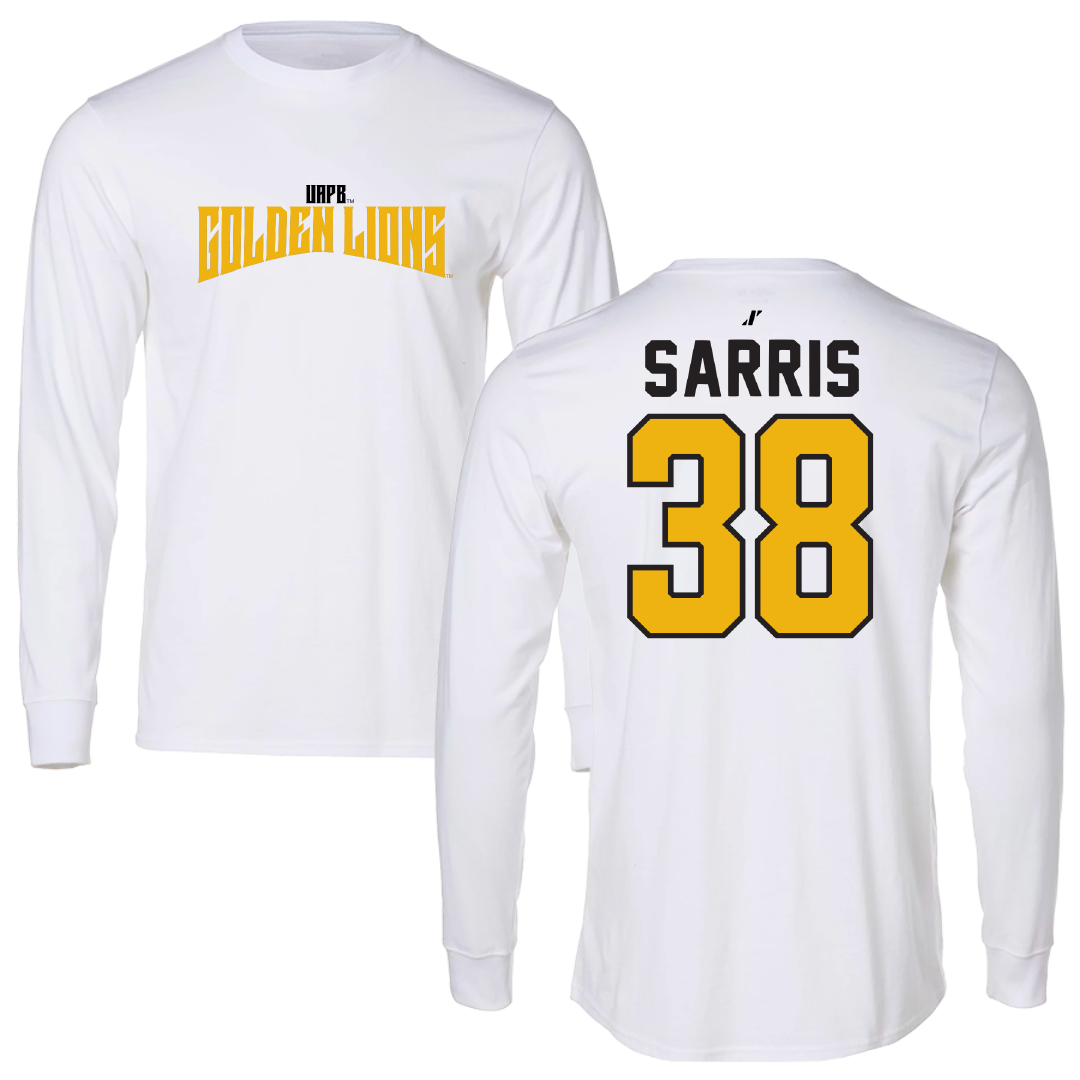University of Arkansas-Pine Bluff Football White Classic Long Sleeve - #38 Dean Sarris