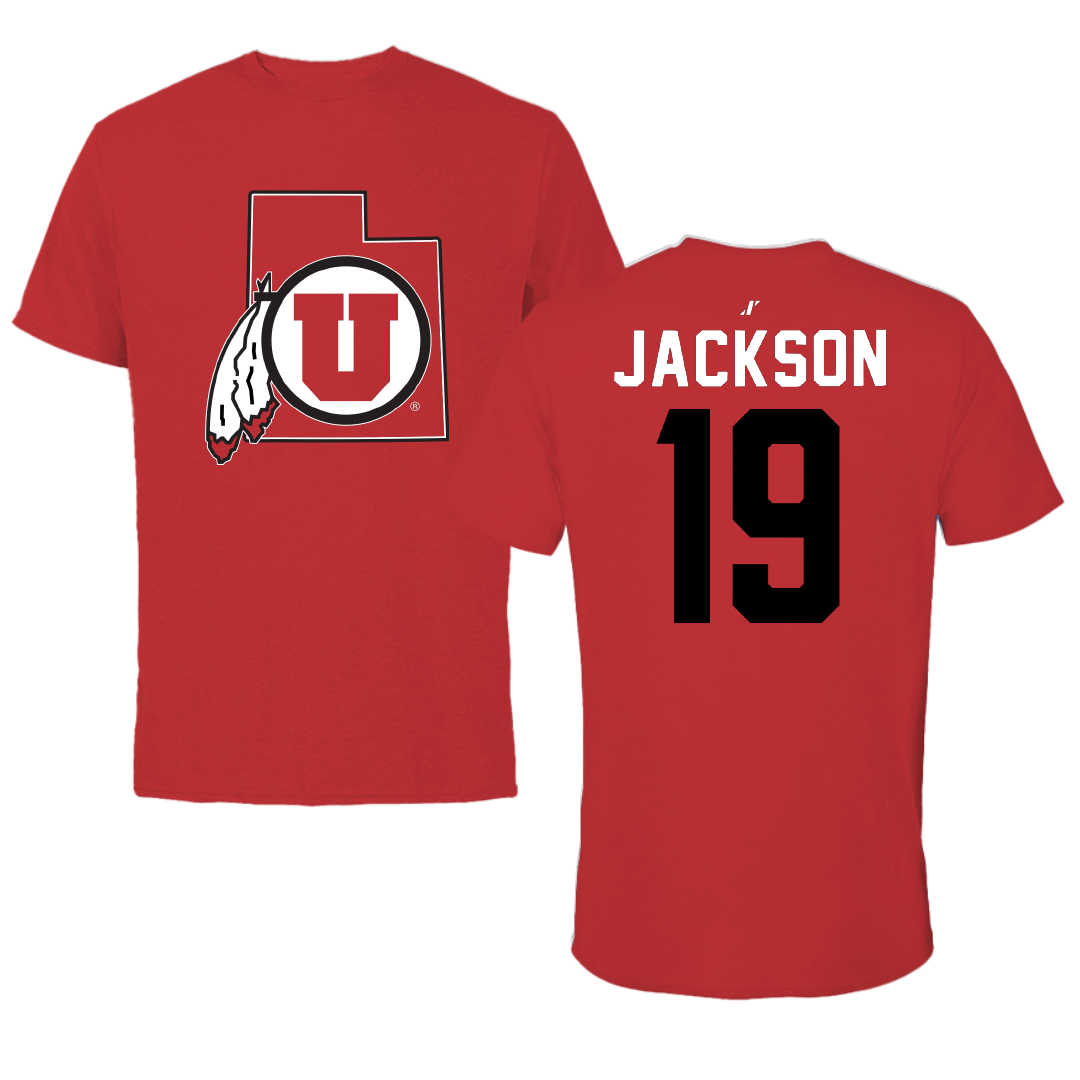 University of Utah Soccer Red State Performance Tee - #19 Baylie Jackson