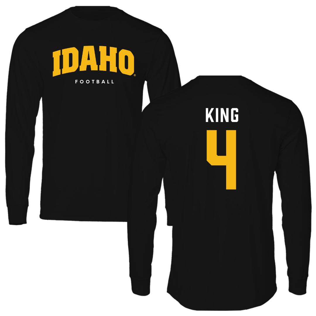 University of Idaho Football Black Performance Long Sleeve - #4 Isiah King