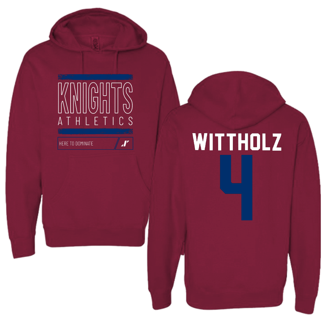 Fairleigh Dickinson University-Metropolitan Campus Volleyball Maroon Dominate Hoodie - #4 Samantha Wittholz