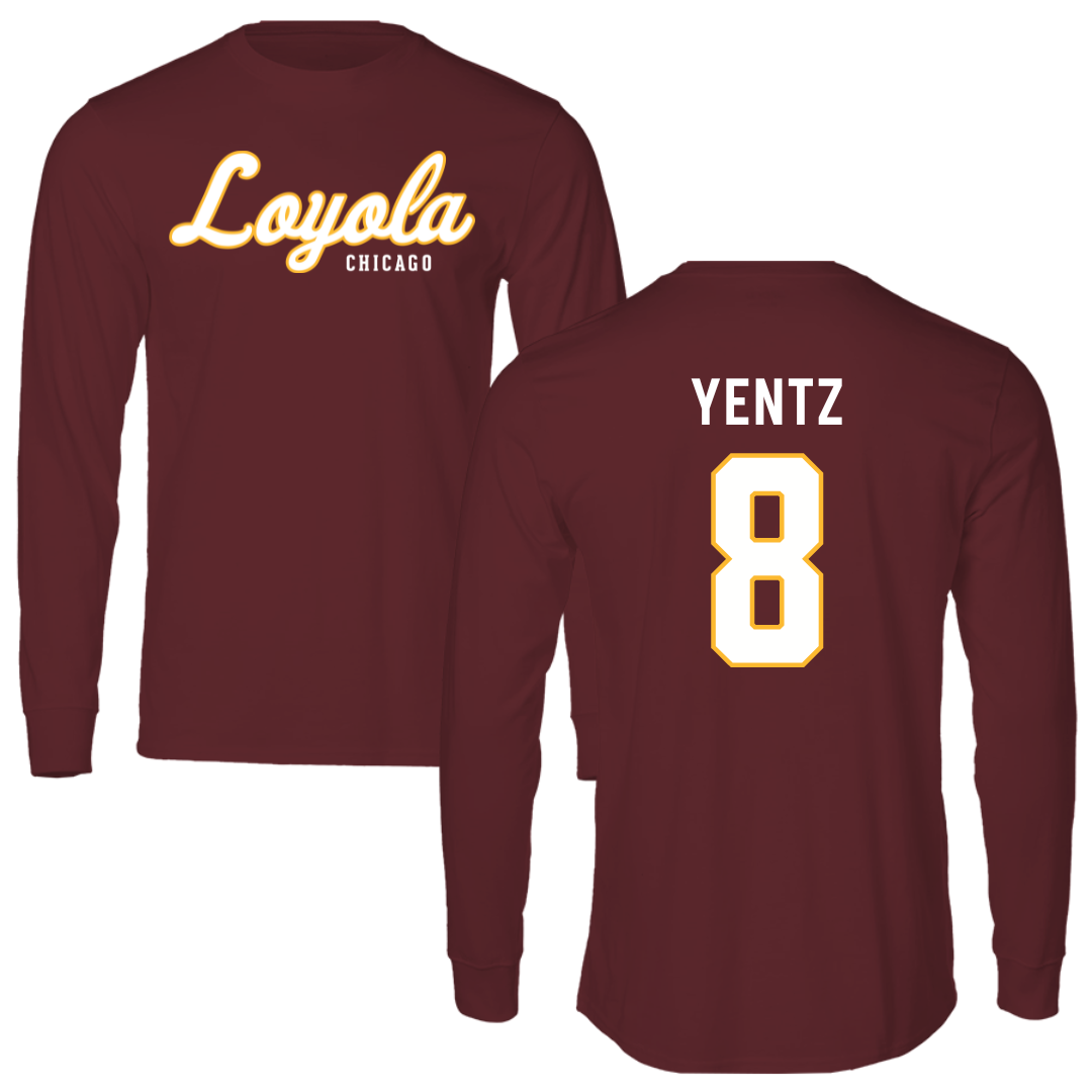 Loyola University-Chicago Volleyball Maroon Performance Long Sleeve - #8 Jack Yentz