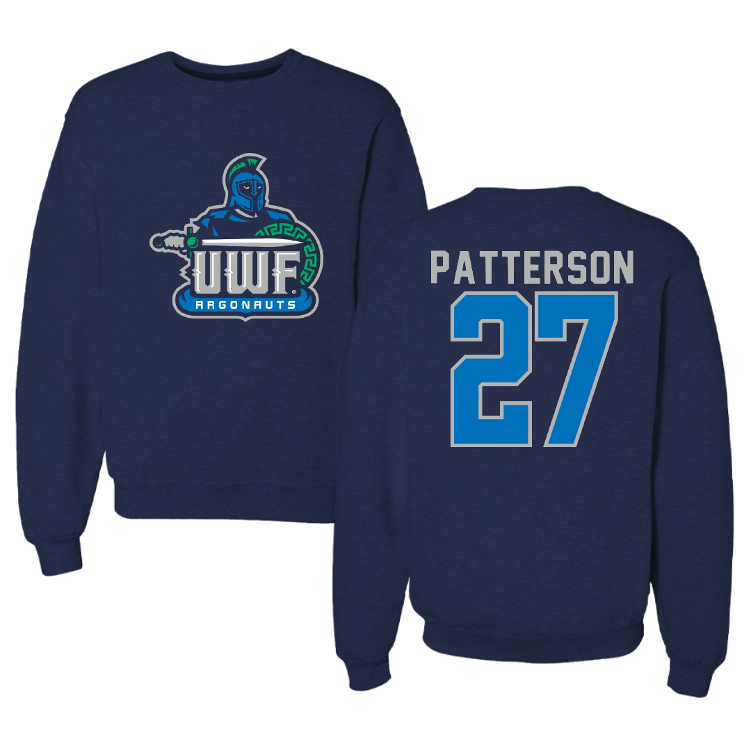 University of West Florida Football Navy Mascot Crewneck - #27 Tyler Patterson