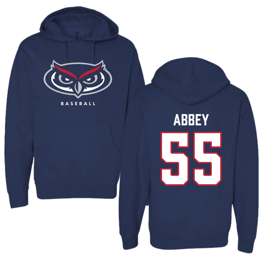 Florida Atlantic University Baseball Navy Mascot Hoodie - #55 Zachary Abbey