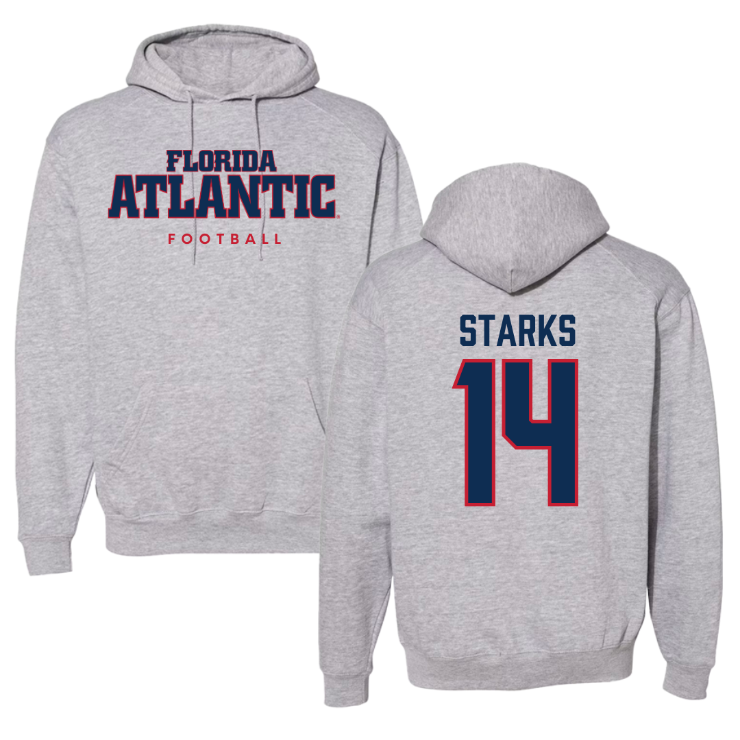 Florida Atlantic University Football Gray Hoodie - #14 Tyriq Starks
