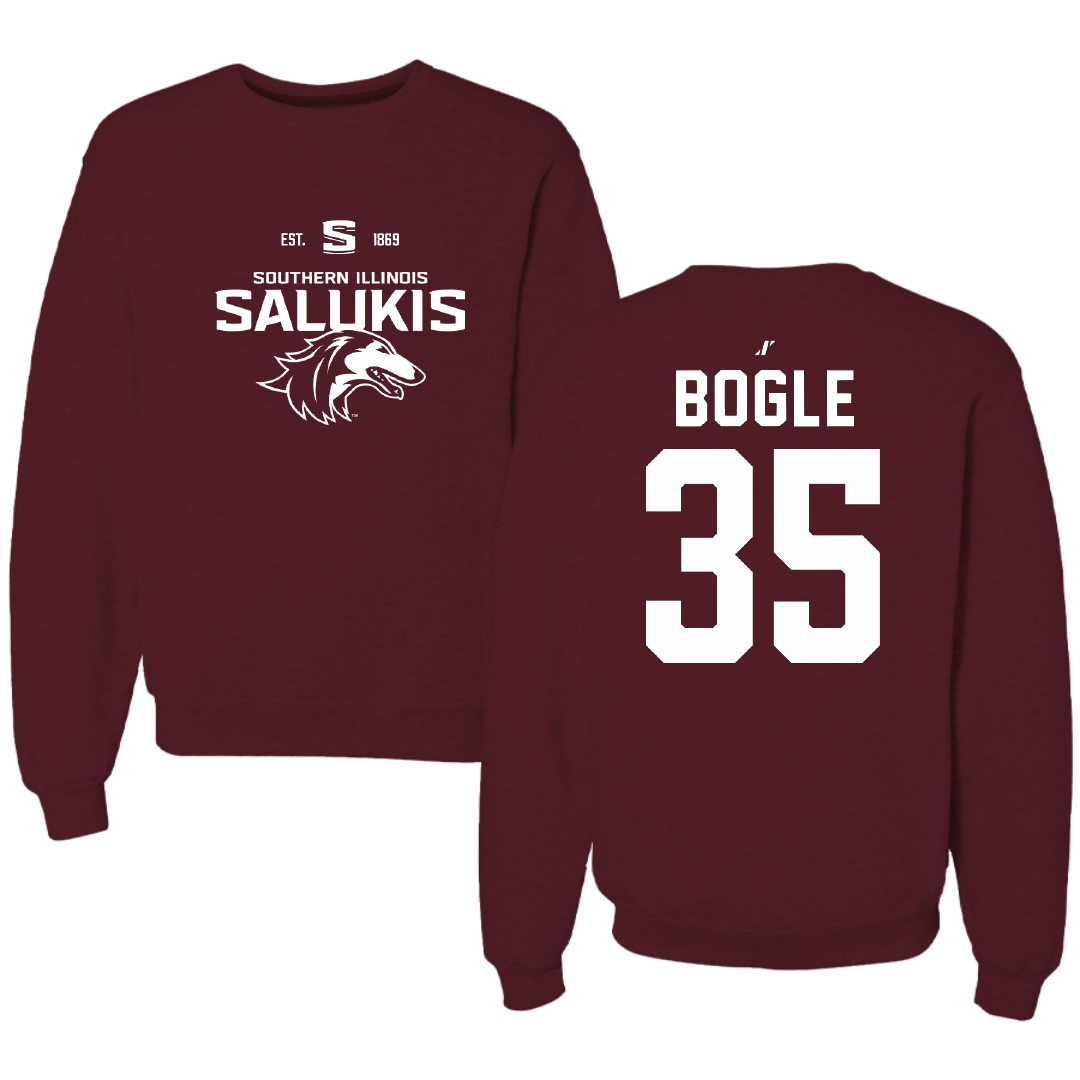 Southern Illinois University at Carbondale Football Maroon General Crewneck - #35 Ben Bogle