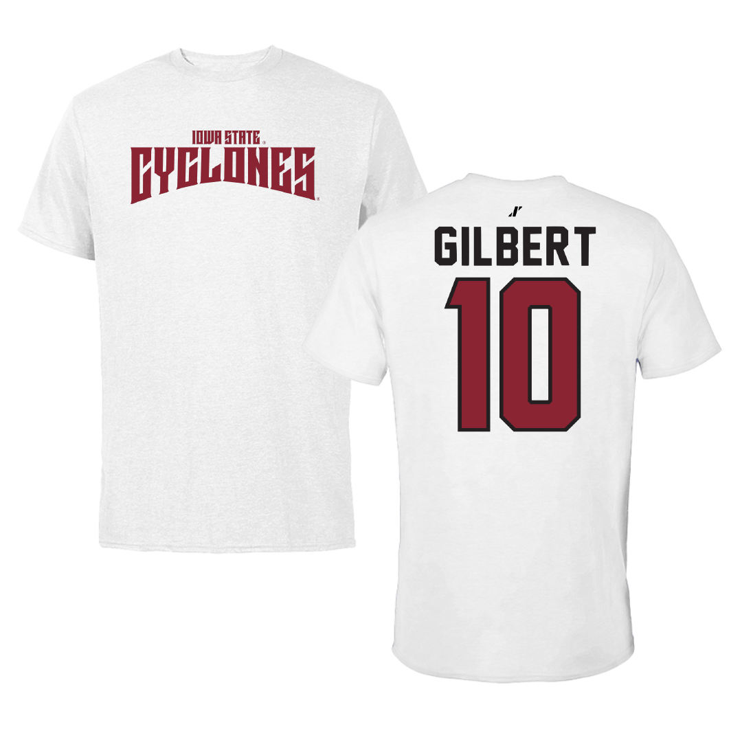 Iowa State University Basketball White Classic Performance Tee - #10 Keshon Gilbert