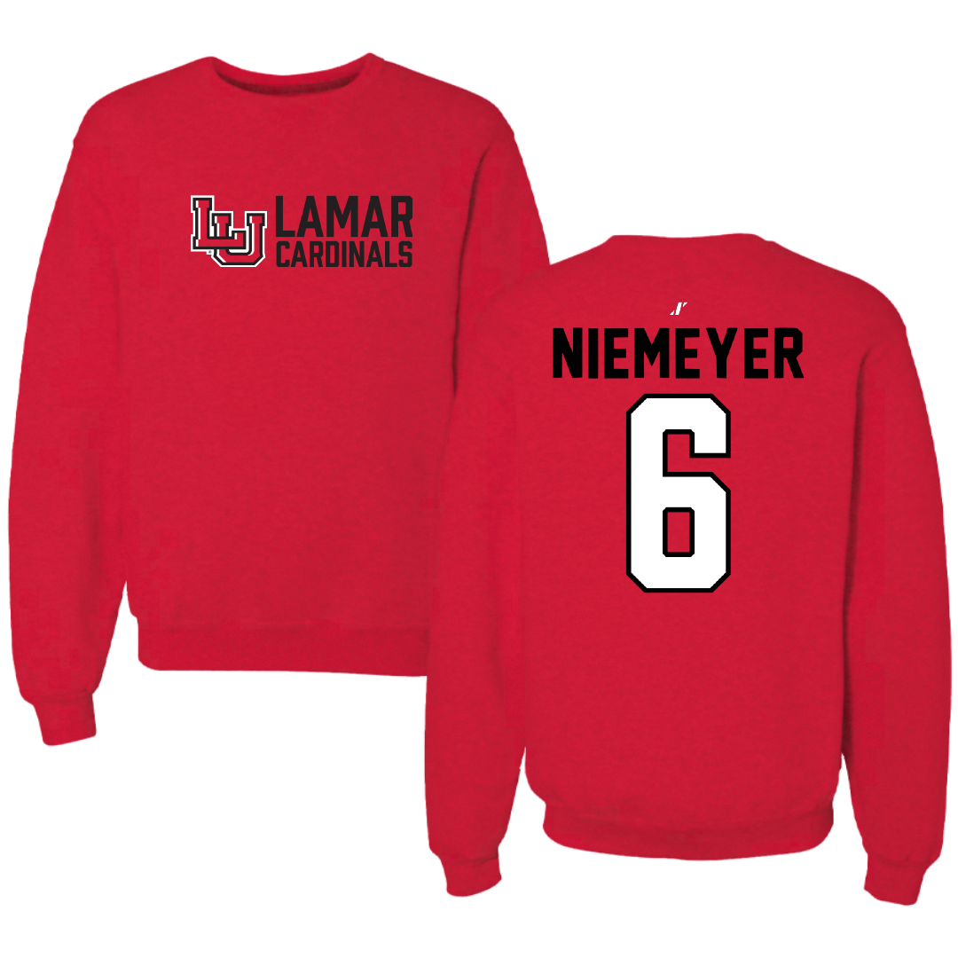 Lamar University Soccer Red General Crewneck - #6 Kaitlyn Niemeyer