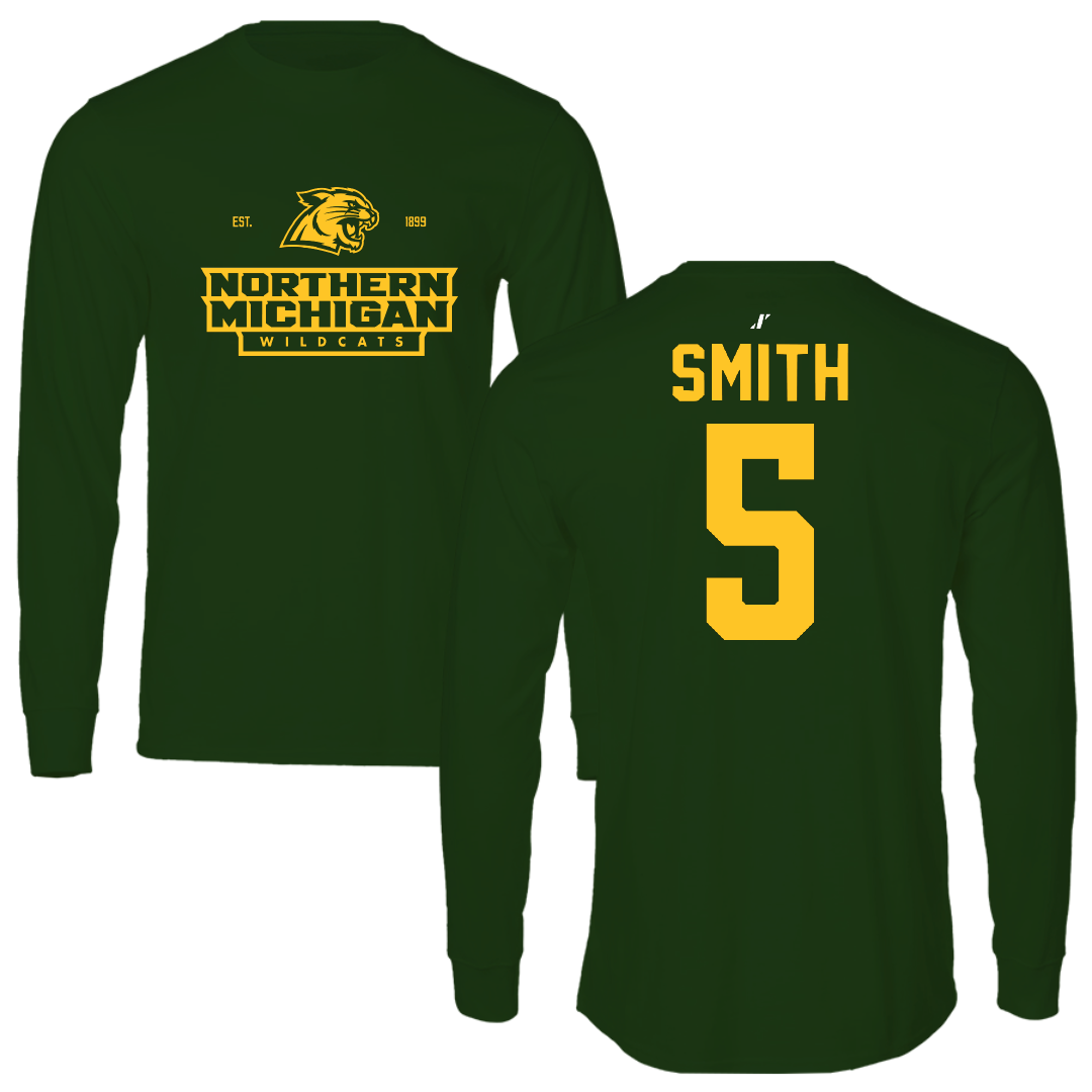 Northern Michigan University Basketball Forest Green General Long Sleeve - #5 Carson Smith