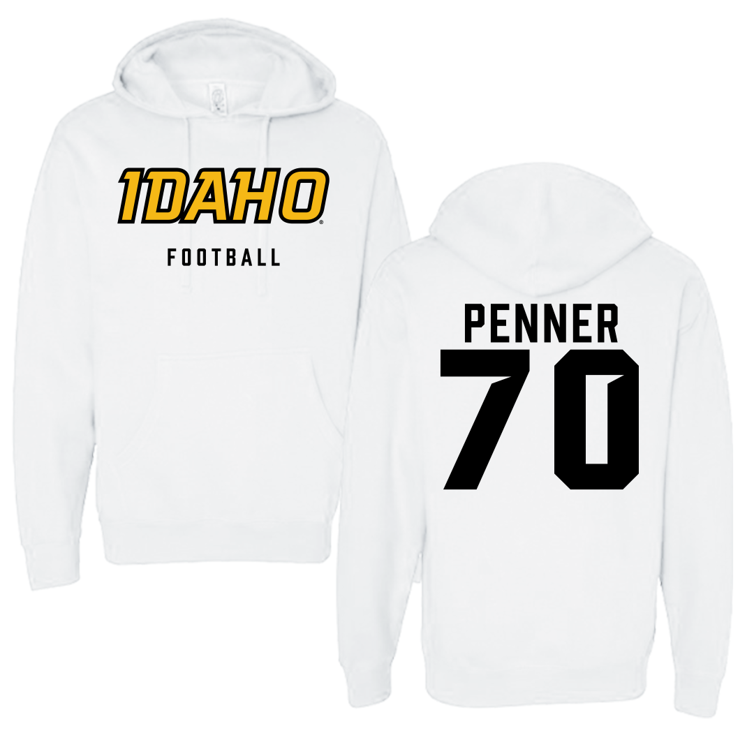 University of Idaho Football White Idaho Hoodie - #70 Zach Penner