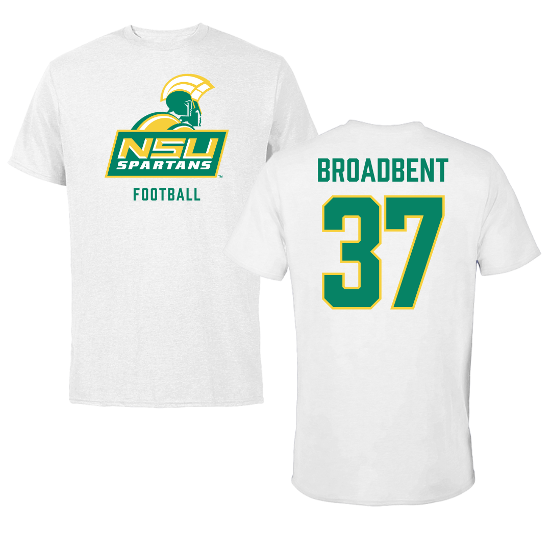 Norfolk State University Football White Performance Tee - #37 Kaleb Broadbent