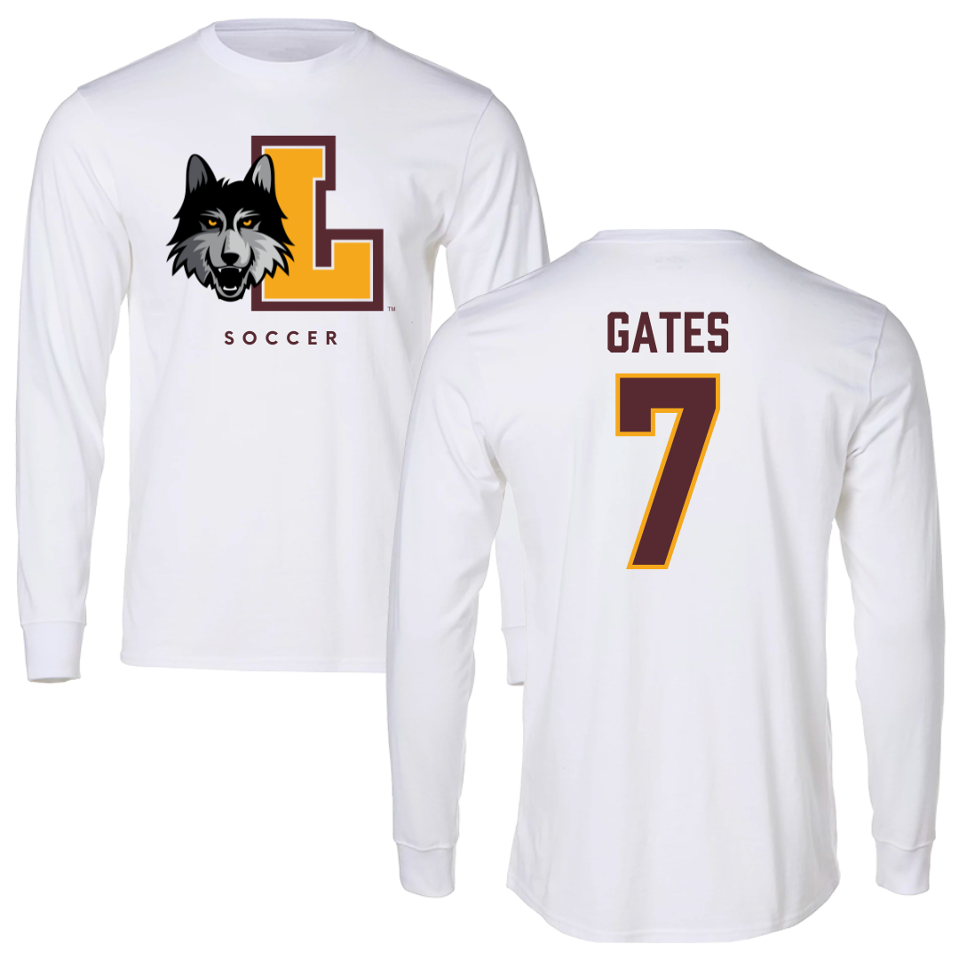 Loyola University-Chicago Soccer White Mascot Long Sleeve - #7 John Gates