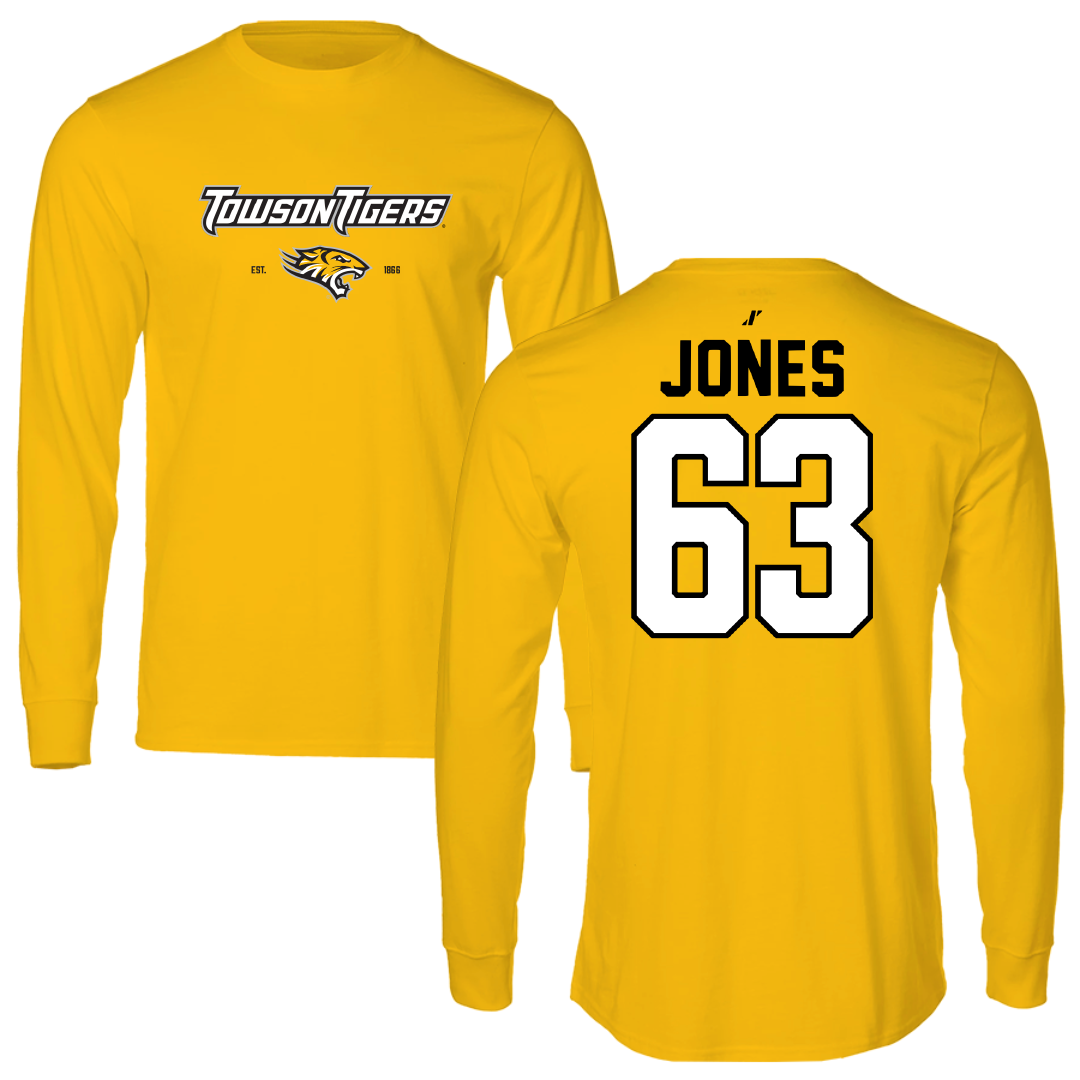 Towson University Football Gold General Long Sleeve - #63 Dillon Jones