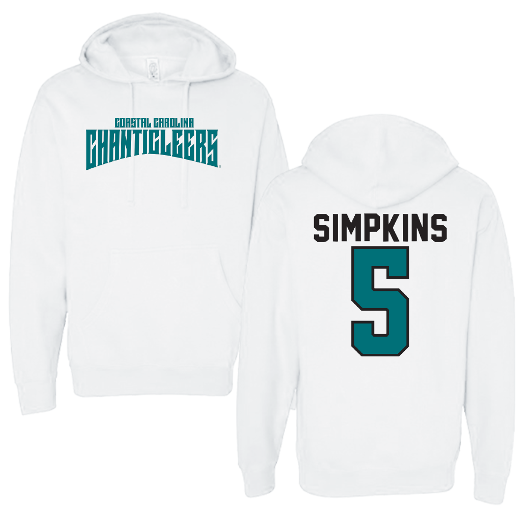 Coastal Carolina University Football White Classic Hoodie - #5 Ja'Vin Simpkins