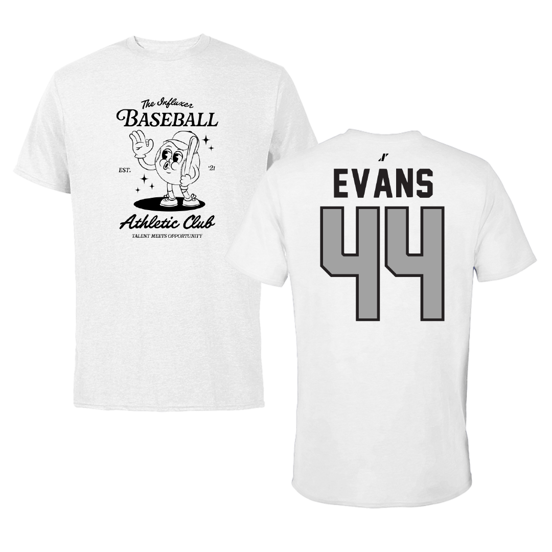 Baseball White Influxer Athletic Club Tee - #44 John Evans