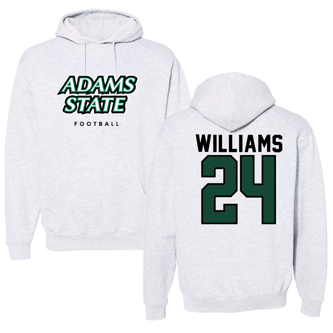 Adams State University Football Gray Block Hoodie - #24 Christopher Williams