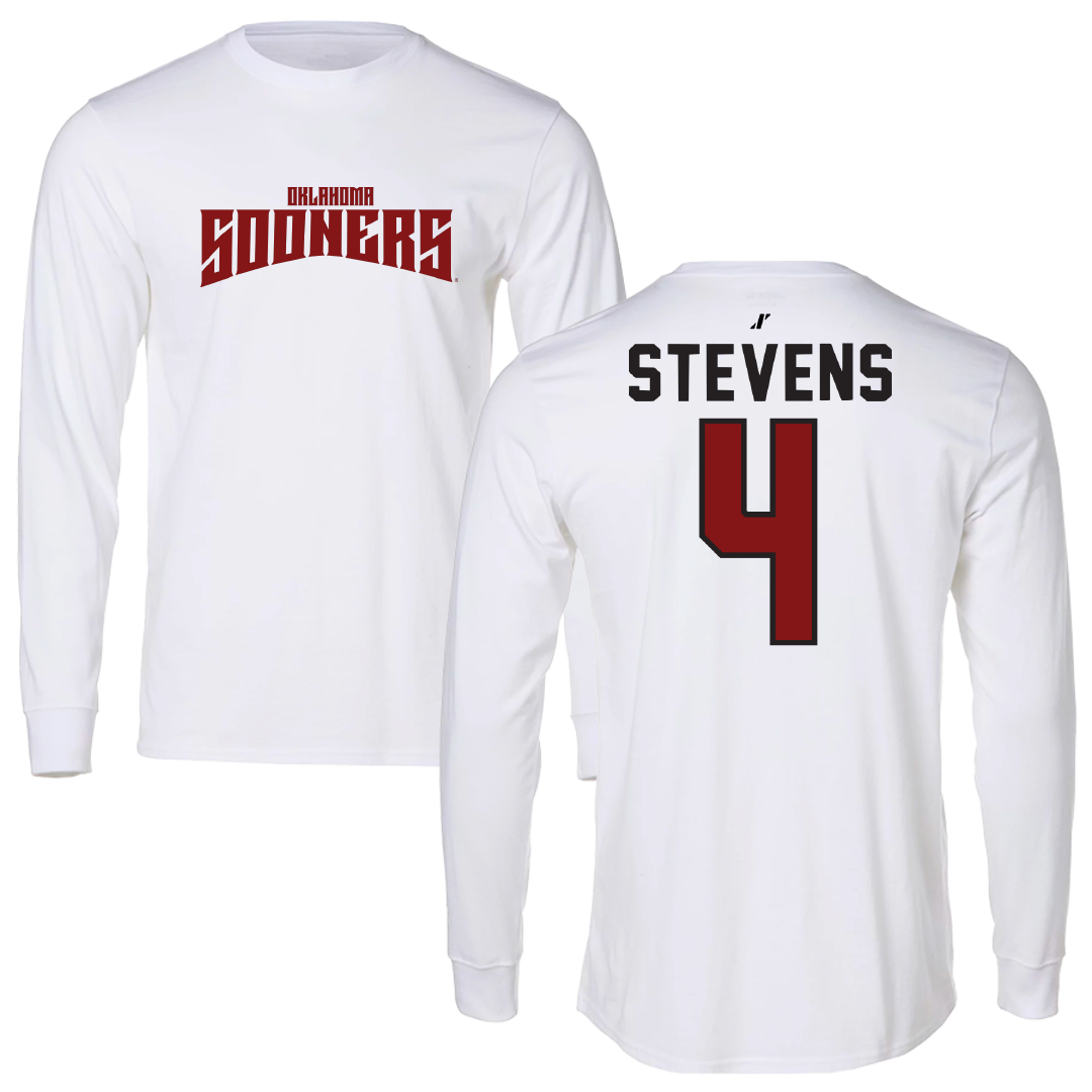 University of Oklahoma Soccer White Classic Performance Long Sleeve - #4 Avery Stevens
